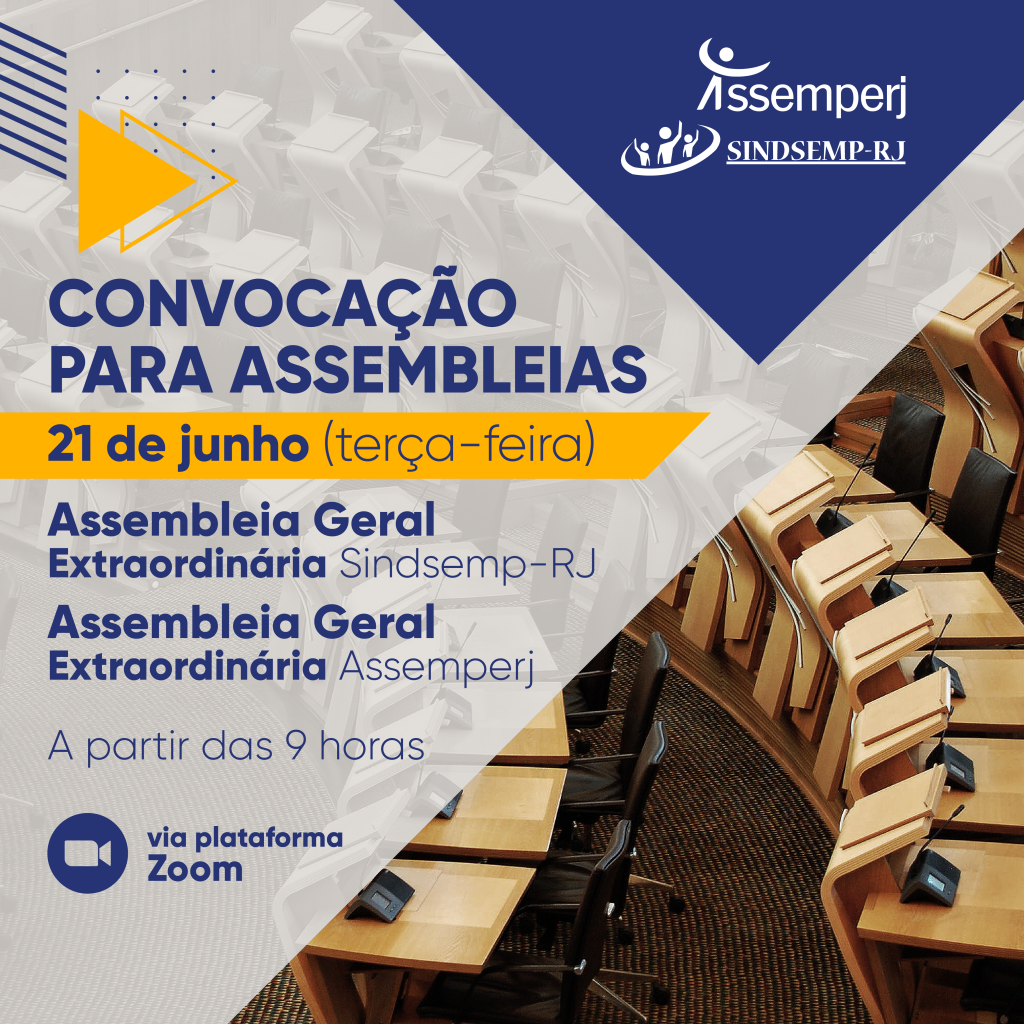 15 de junho - CRESS-RJ convoca Assembleia Geral Ordinária - CRESS